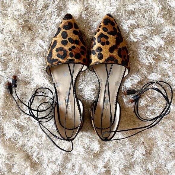 BODEN Florence calf hair tie up D’orsay flats - Picture 2 of 12